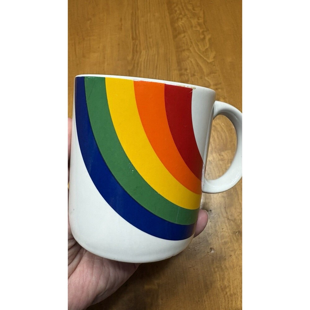 Vintage 1984 Rainbow Mug Ceramic FTDA  Collectible Coffee Tea Cup Gift 12‎ Oz - Picture 3 of 9